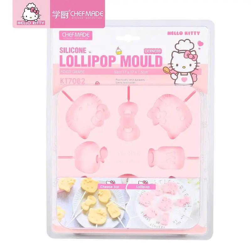 Anime Sanrio Hello Kitty Silicone Lollipop Mold Food Grade Cartoon Mould For Home DIY Handmade Cheese Sticks Chocolate 2026 New