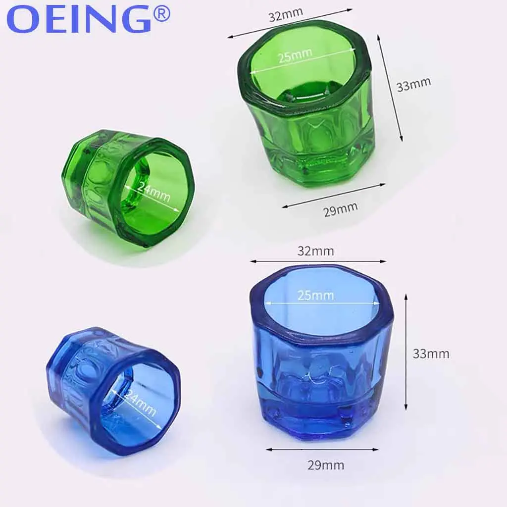 12Pcs/Pack Dental Mixing Bowls Glass Dappen Dishes Tiny Mixing Bowl Octagonal Mixing Cups Glassware Household Dentist Container
