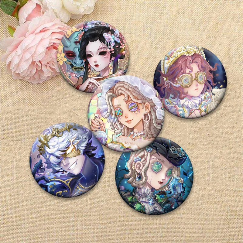 Exquisite Cartoon Badge Game Anime Identity V Brooches on Backpack Accessorys Handmade Round Button Pins for Jewelry Gifts Decor