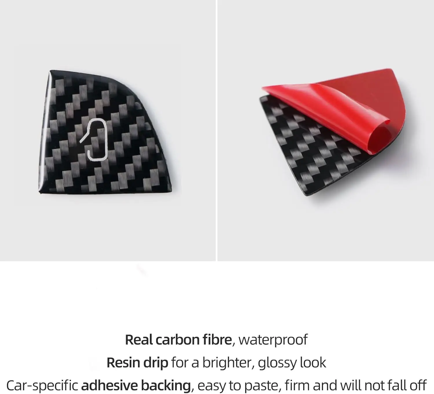 ملصق زر فتح الباب متوافق مع طراز تسلا 3 هايلاند موديل Y Juniper 2025 من ألياف الكربون مفتاح قفل الباب الداخلي