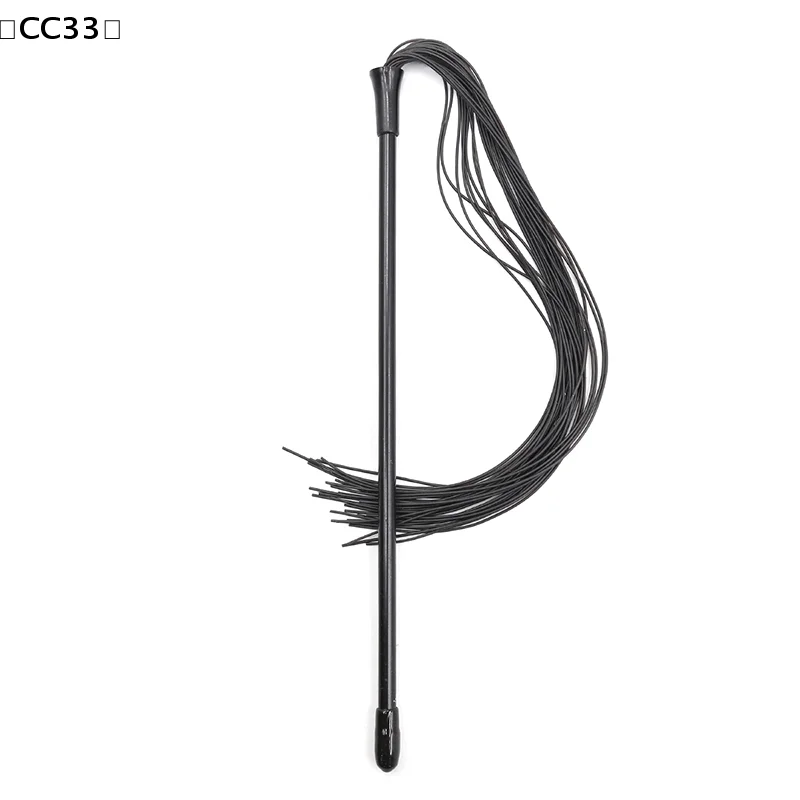 Silicone Whip Racing Riding Crop Party Flogger Hand Cuffs Queen Black Horse Riding Whip〔CC33〕