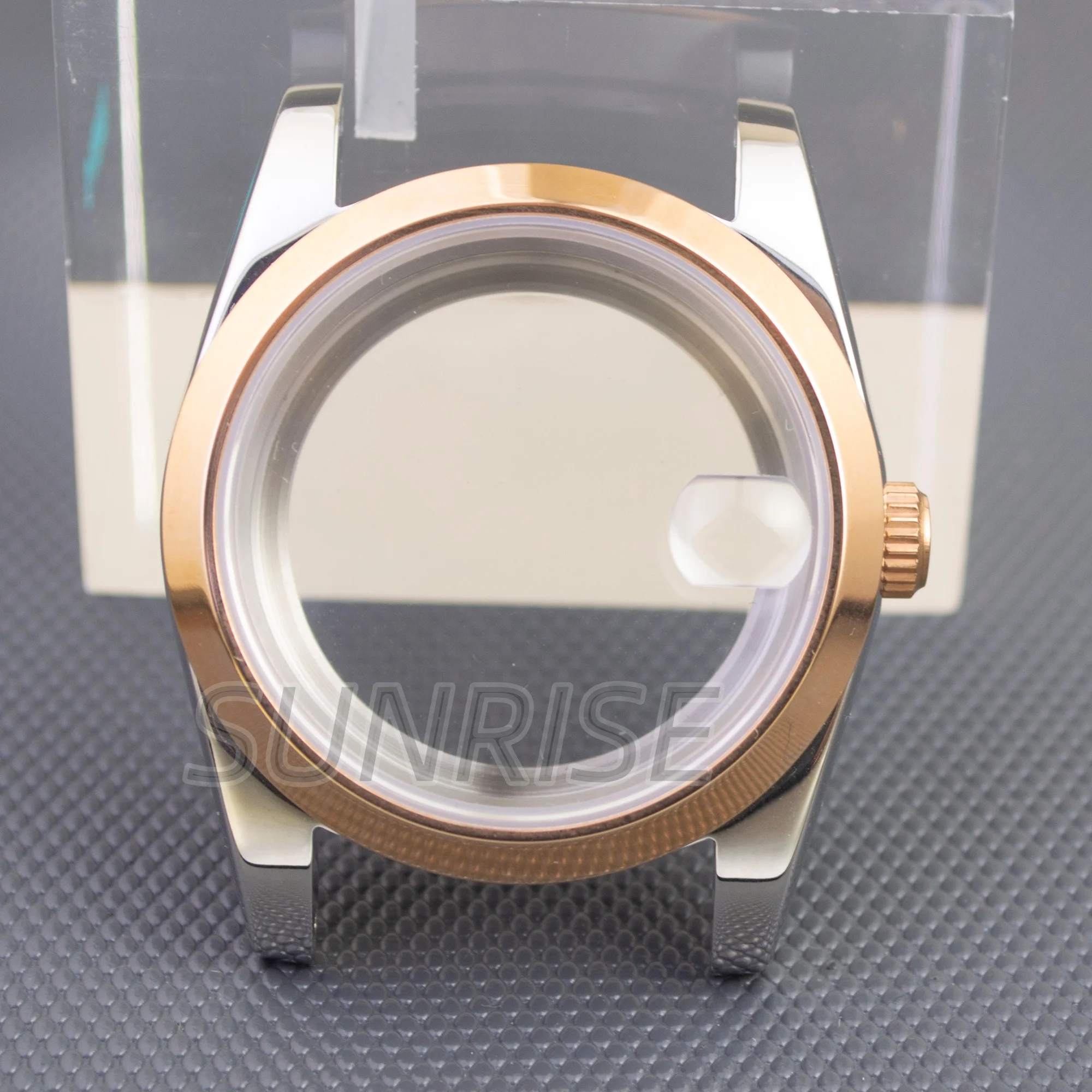 

36/39mm Rose Gold Black Watch Case Sapphire Glass Parts For Datejust nh35 nh36 Movement 28.5mm Dial Stainless Steel Waterproof