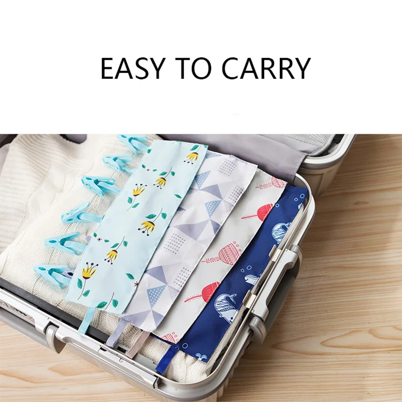 Travel fabric hanger Folding multifunctional go out portable clothespin underwear clip Velcro home hanger