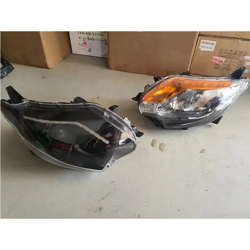 For Mitsubishi Triton MQ 2015-2018 Headlights Fitted With Turbine Bi Projectors, Switchback LED DRL White Amber Halo Rings