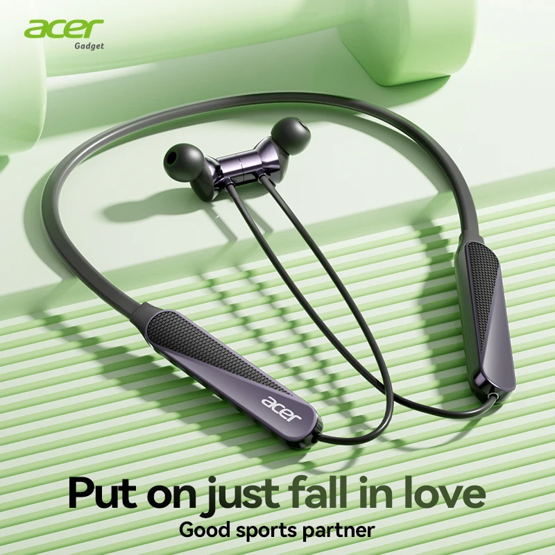 Acer Ohr561 Wireless Bluetooth Headset, Neck-Mounted, Dedicated for Sports, Running, and Cycling, with Built-In High-Definition Microphone, Noise Reduction for Calls, Hifi High-Definition Sound Quality, and Long Battery Life