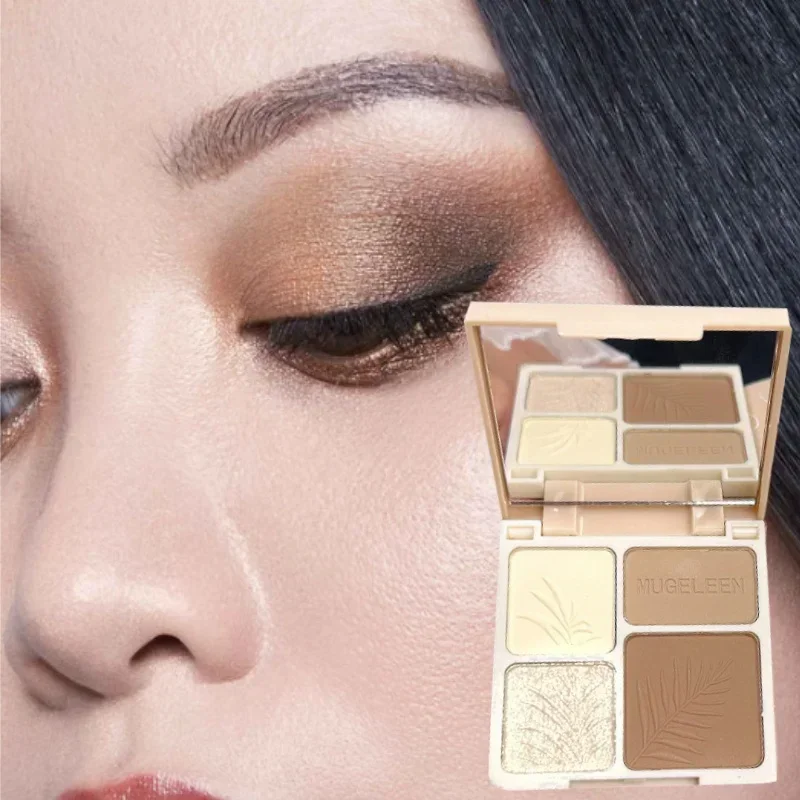 Shimmer Matte Face Highlight Contour Palette Natuurlijke langdurige gezichtsverhelderende poeder 3D Neusschaduw Cosmetica