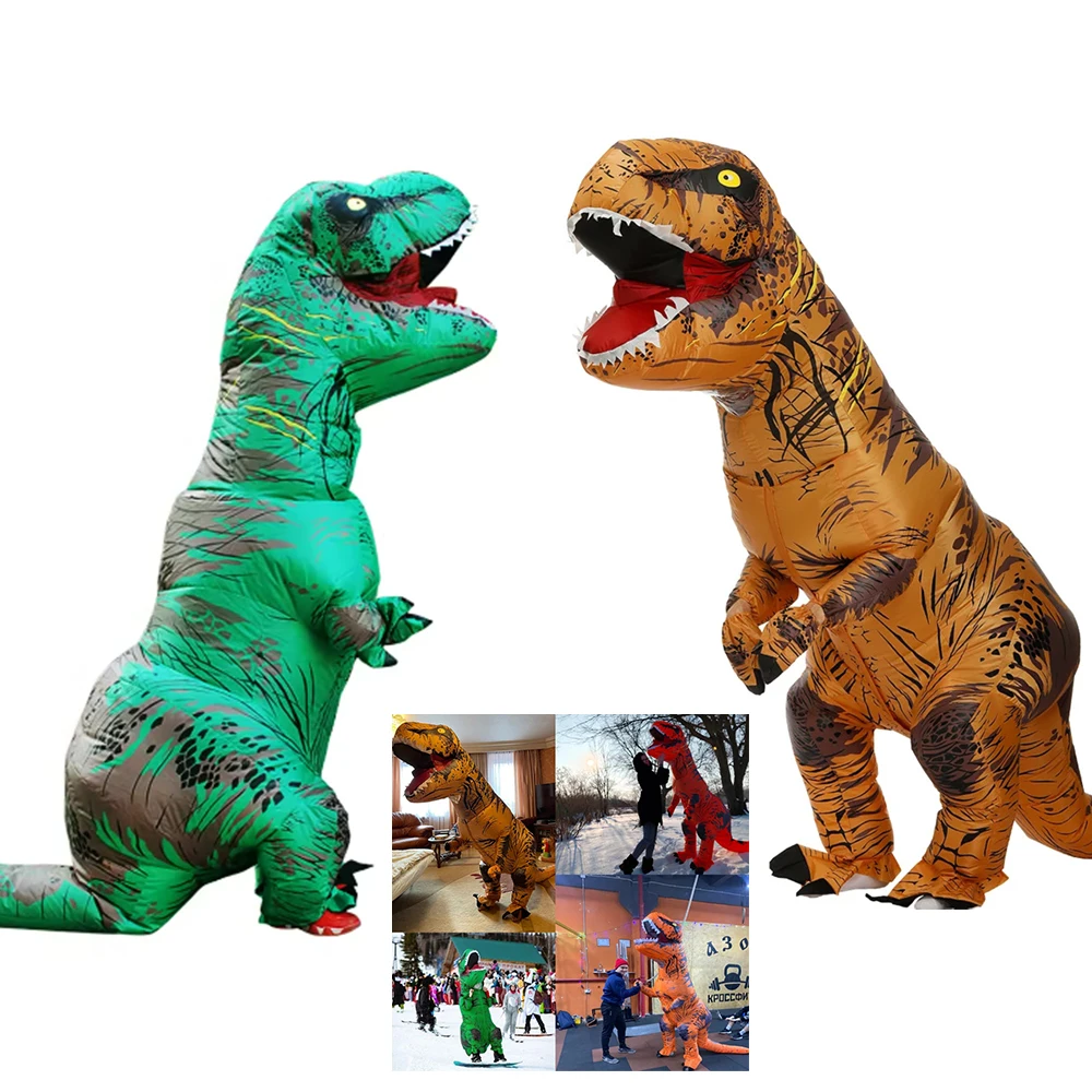 

Хэллоуин взрослый талисман T-Rex динозавр надувной костюм мультяшная кукла реквизит косплей для взрослых детей косплей рождественские забавные костюмы