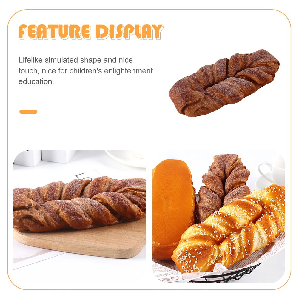 

Simulated Bread Artificial PU Model Decor Lifelike Fake nament Long Lasting Realistic Shape Great for Education Games