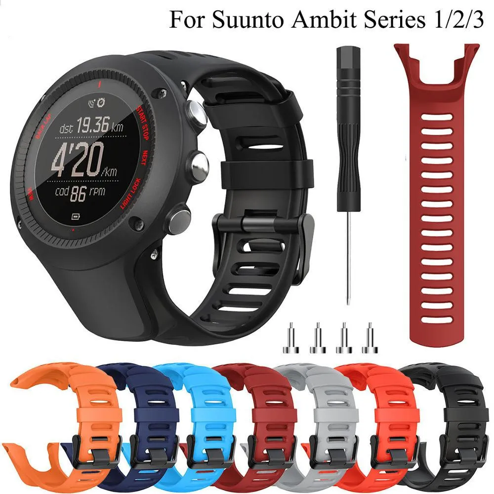 24mm Soft Silicone Sport Watch Band Replacement Repair Parts For Suunto Ambit 3 2 1 2S 3P 3R Smart Watch Accessories Wristbands