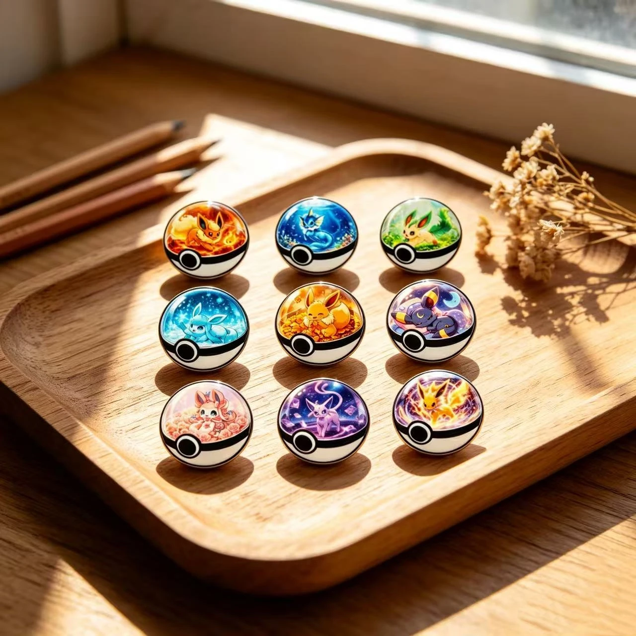 9Pcs Sphere Cute Creature Enamel Pins Set, Colorful Cartoon Animal Lapel Badges, Decor Brooches for Backpack Clothing Gift