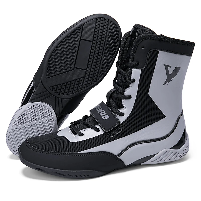Super Breathable Non-Slip Fighting Wrestling Shoes Ankle Guard Squat Sport Shoes High Top Pro Unisex Boxing Boots