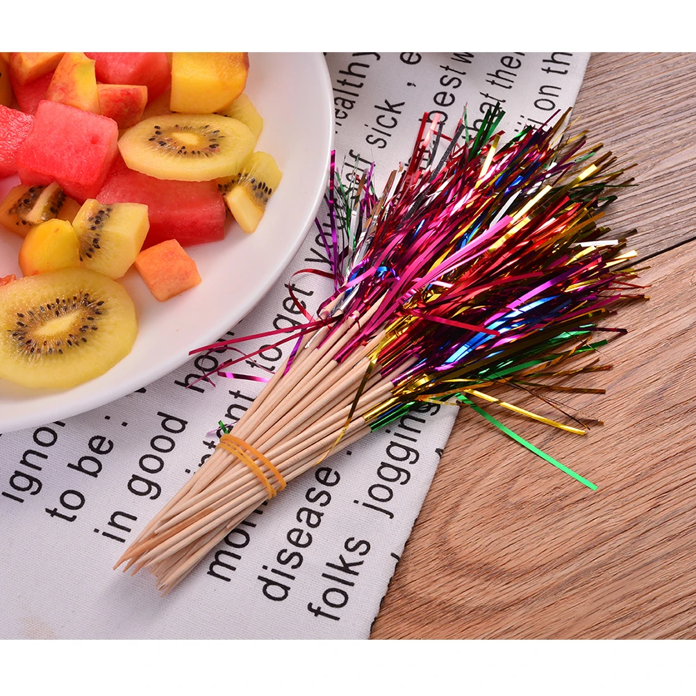

400 Pcs Decorative Picks Cake Toppers Party Supplies Bamboo Toothpicks H made Birthday