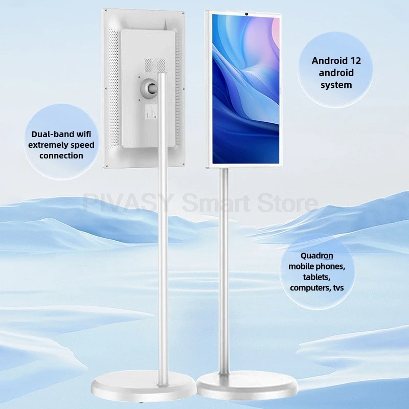 Con supporto da pavimento Touch screen Android da 21,5 24 pollici Gaming Live Room Schermo wireless Mirroring Smart Tv Tablet portatile mobile