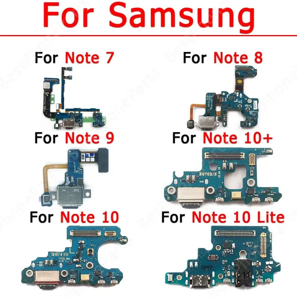 Charging Port For Samsung Galaxy Note 7 8 9 10 Plus Lite N950 N960 N970 Charge Board Usb Connector Flex Cable Plate Spare Parts