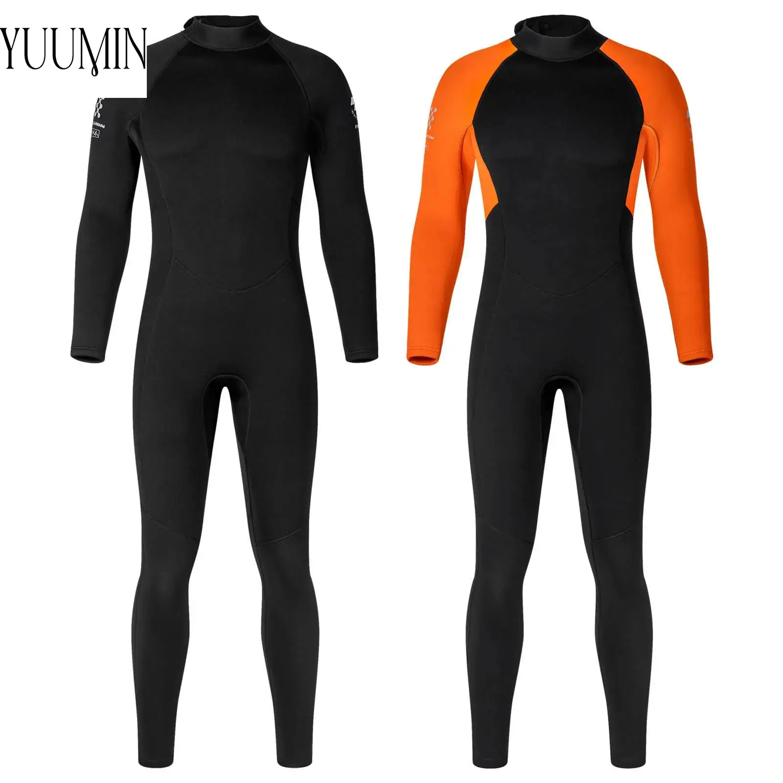 

Mens Pool Swimwear 3mm Neoprene Long Sleeve Full-Body Keep Warm Wetsuit One-Piece Wetsuit for Surfing Diving Snorkeling Swimming