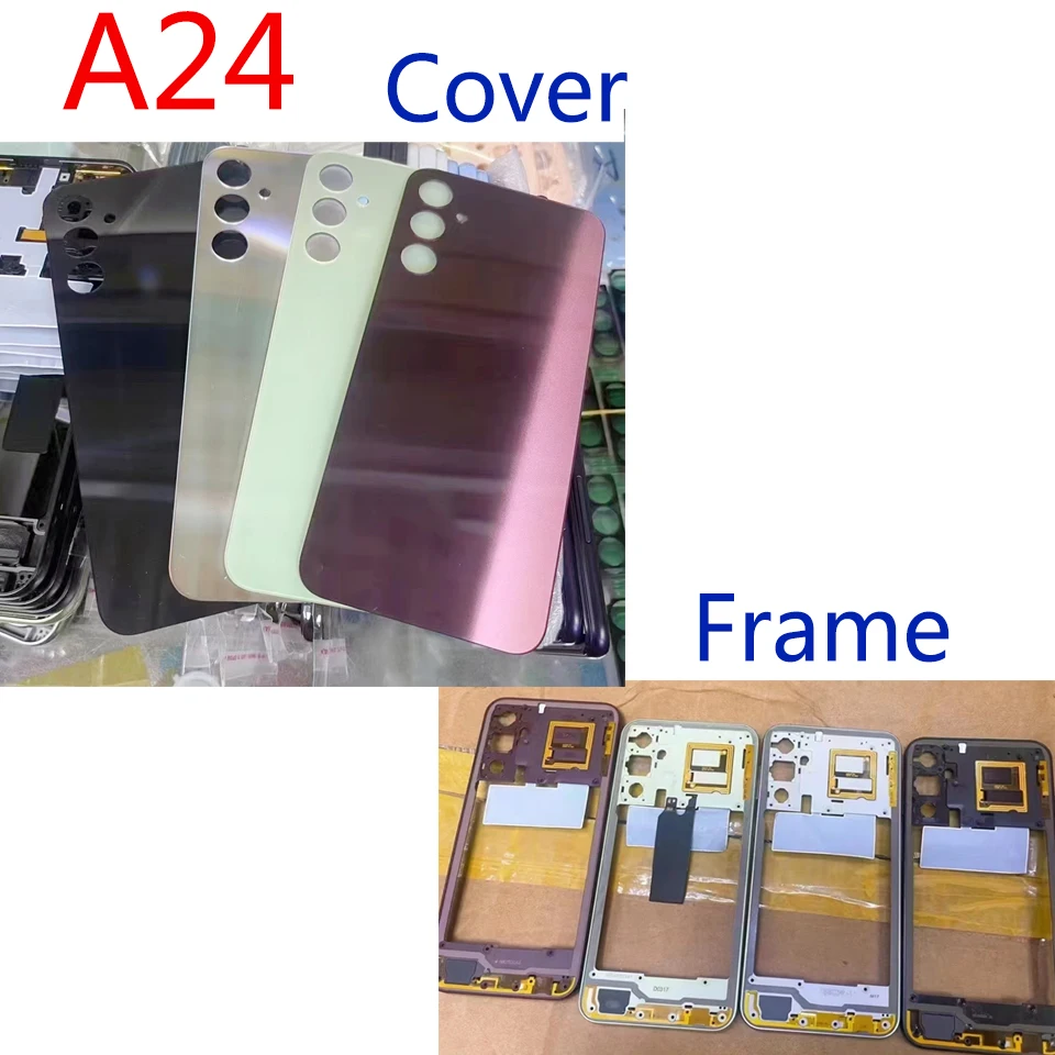 لسامسونج غالاكسي A24 4G A245 الإطار الأوسط + البطارية الغطاء الخلفي استبدال الغطاء الخلفي