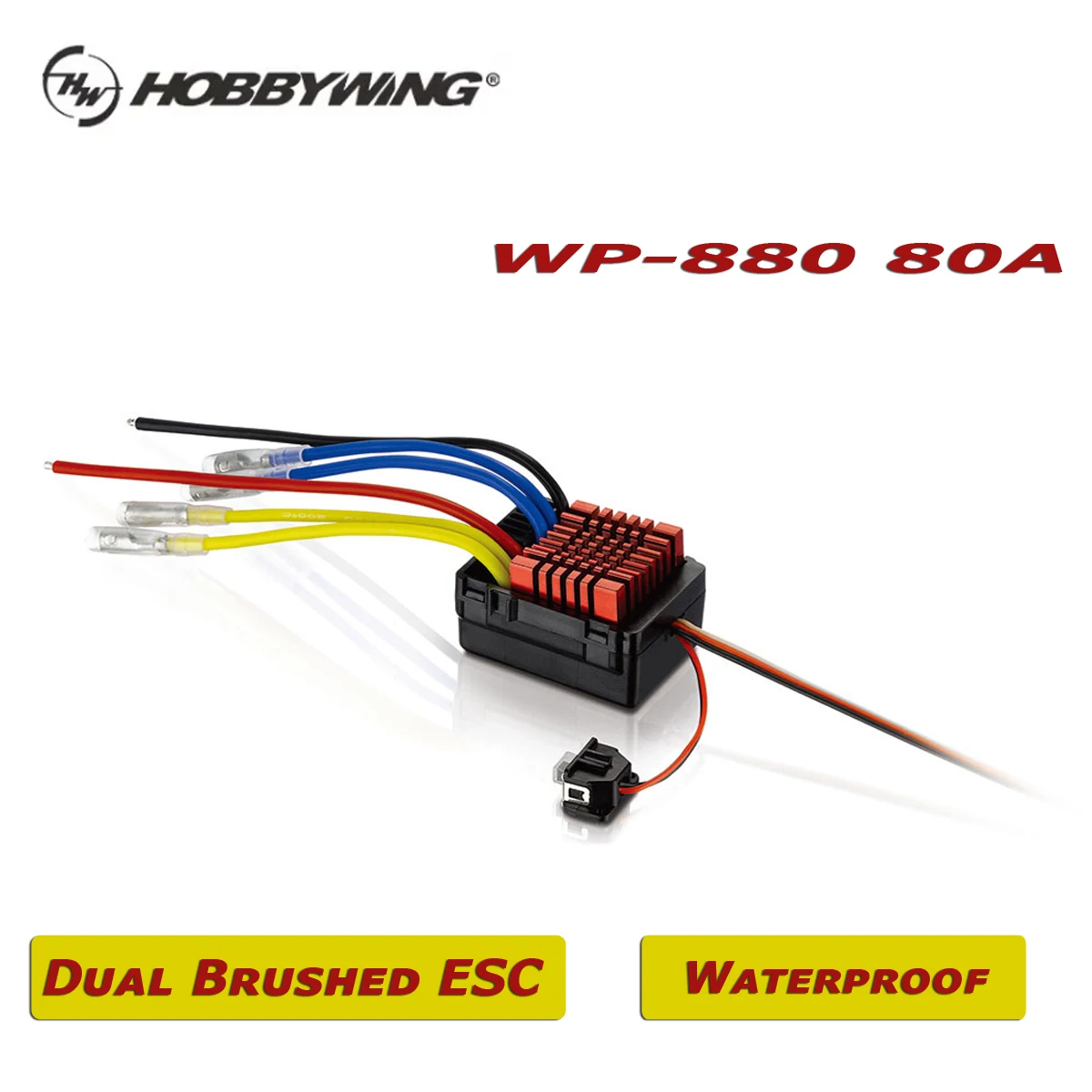 

HOBBYWING QuicRun WP 880 80A RTR Dual Brushed ESC Waterproof ESC Speed Controller For 1/8 1/10 540 550 775 Motor RC Crawler Car