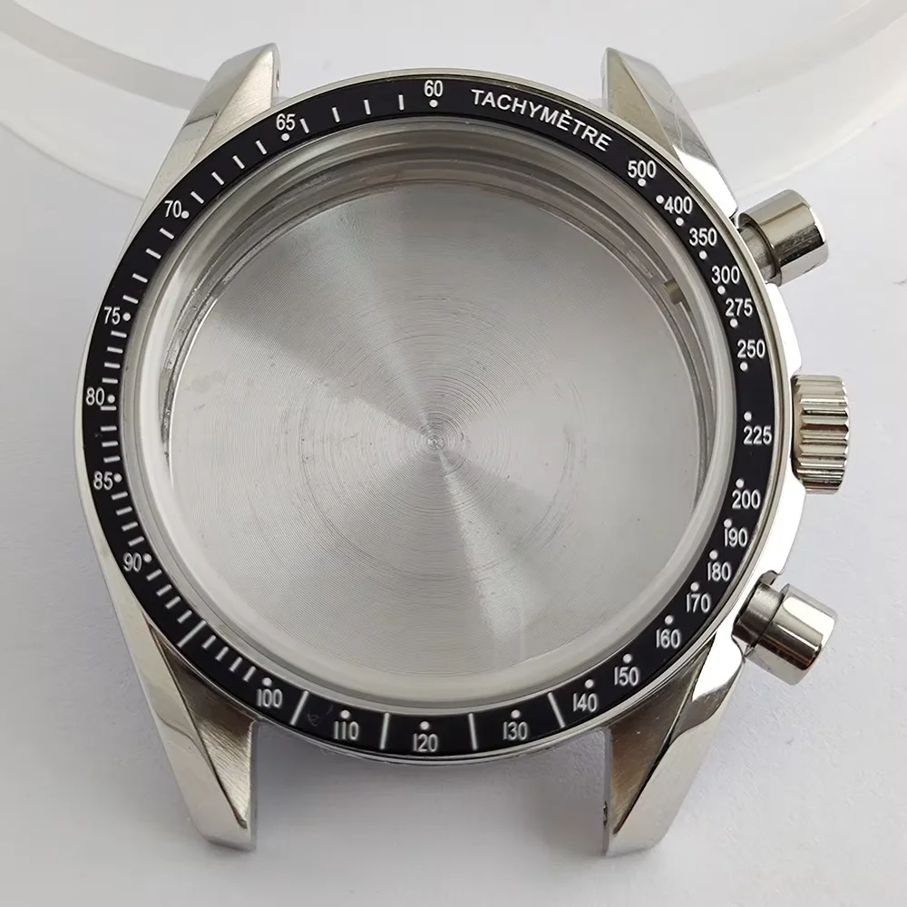 39.7mm Vk63 case watch case stainless steel Japanese quartz chronograph casefit replacing accessories of Vk63 movement watches