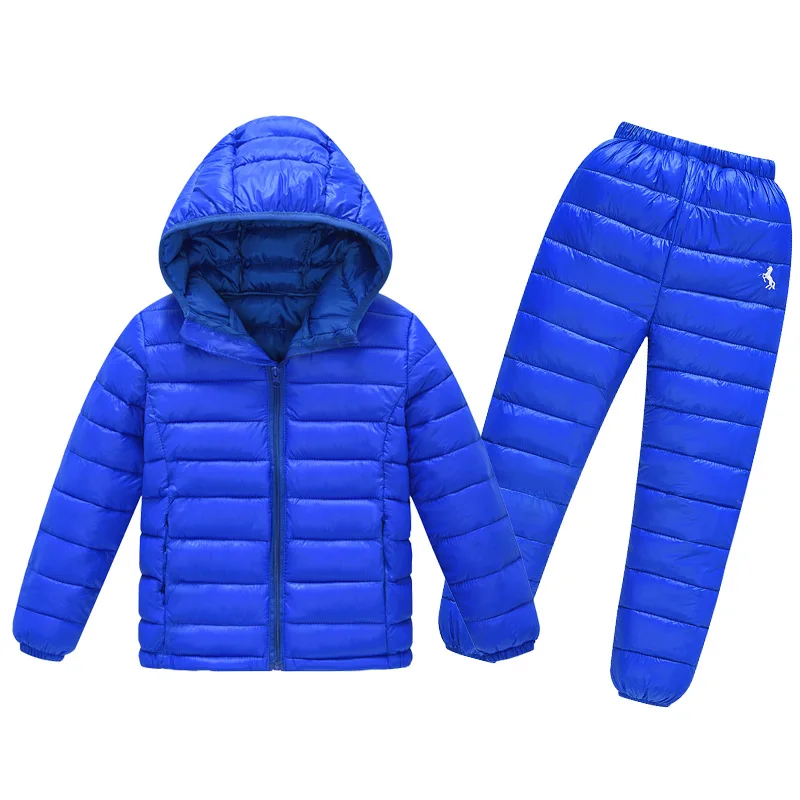 Winter Children Clothing Sets Baby Boy Warm Hooded Down Jackets Pants Clothing Sets Girls Boys Snowsuit Coats Ski Suit 2-12Y