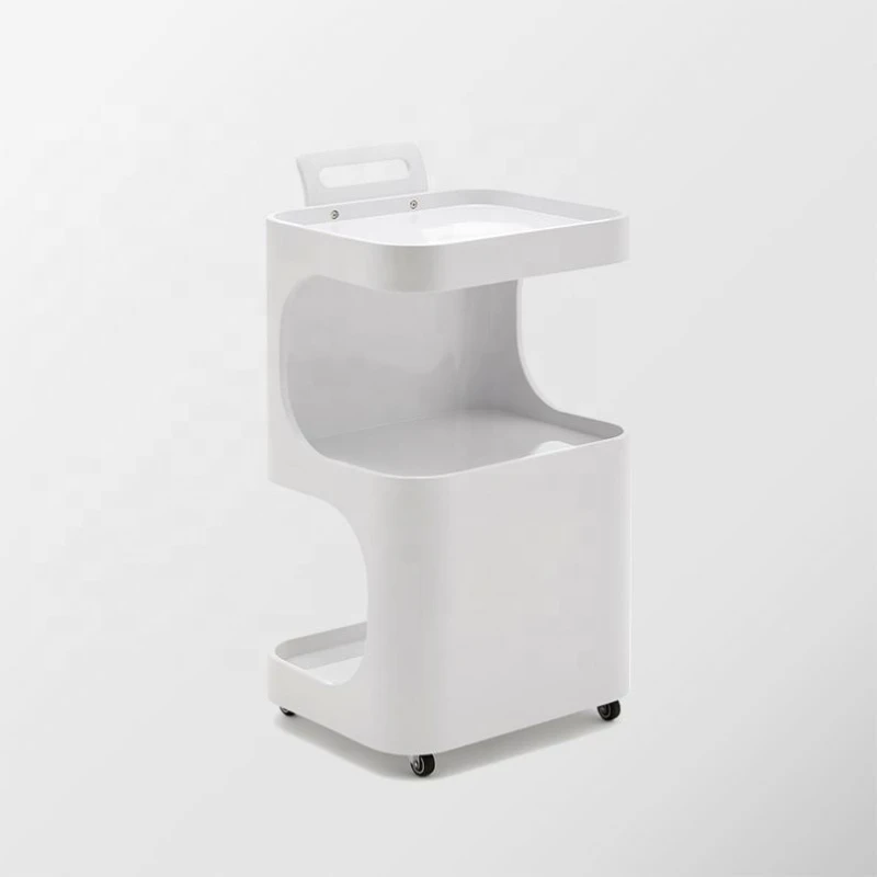 

luxury beauty SPA furniture equipment pedicure trolley white wooden trolley for beauty salon