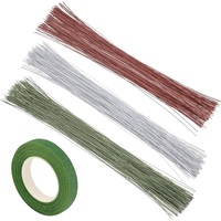 300Pcs Floral Stem Wire 26 Gauge and Floral Tape Green Floral Arrangement Kit Supplies for DIY Flower Crafts Wedding Bouquet