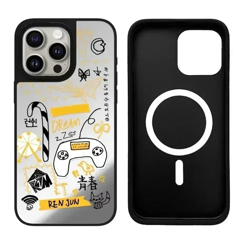 

Kpop Dream Graffiti iPhone 11 12 13 14 15 Pro Max Mirror Surface MagSafe Case Cover Shell