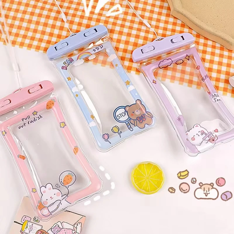 Full View Transparent Underwater Mobile Phone Bag Anti-falling Waterproof Mobile Phone Bag PVC Swimming Diving Phone Covers