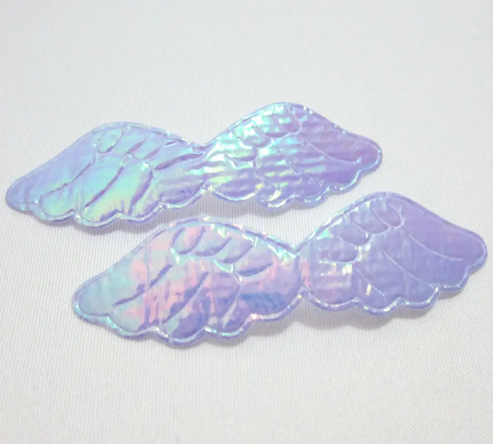 50pcs 16mm*60mm AB Pretty Angel Wings Appliques DIY Wedding Decoration Patches DIY Hair Clip Accessories Craft Supplies