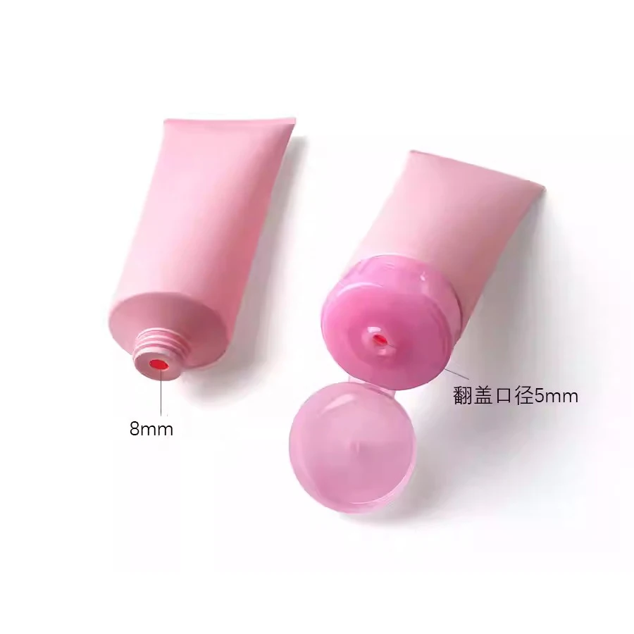 200g Matte Pink Plastic Soft Tube Empty Refillable Squeeze Bottle 200ml Cosmetic Body Lotion Cream Packaging Container