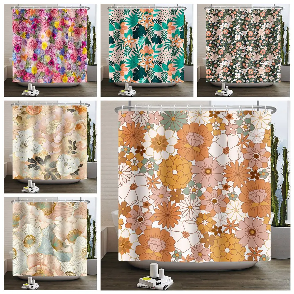 

Bohemian Shower Curtain Large Print Gorgeous Style Bathroom Bathtub Decor Curtain Waterproof Polyester Fabric with 12 Hooks