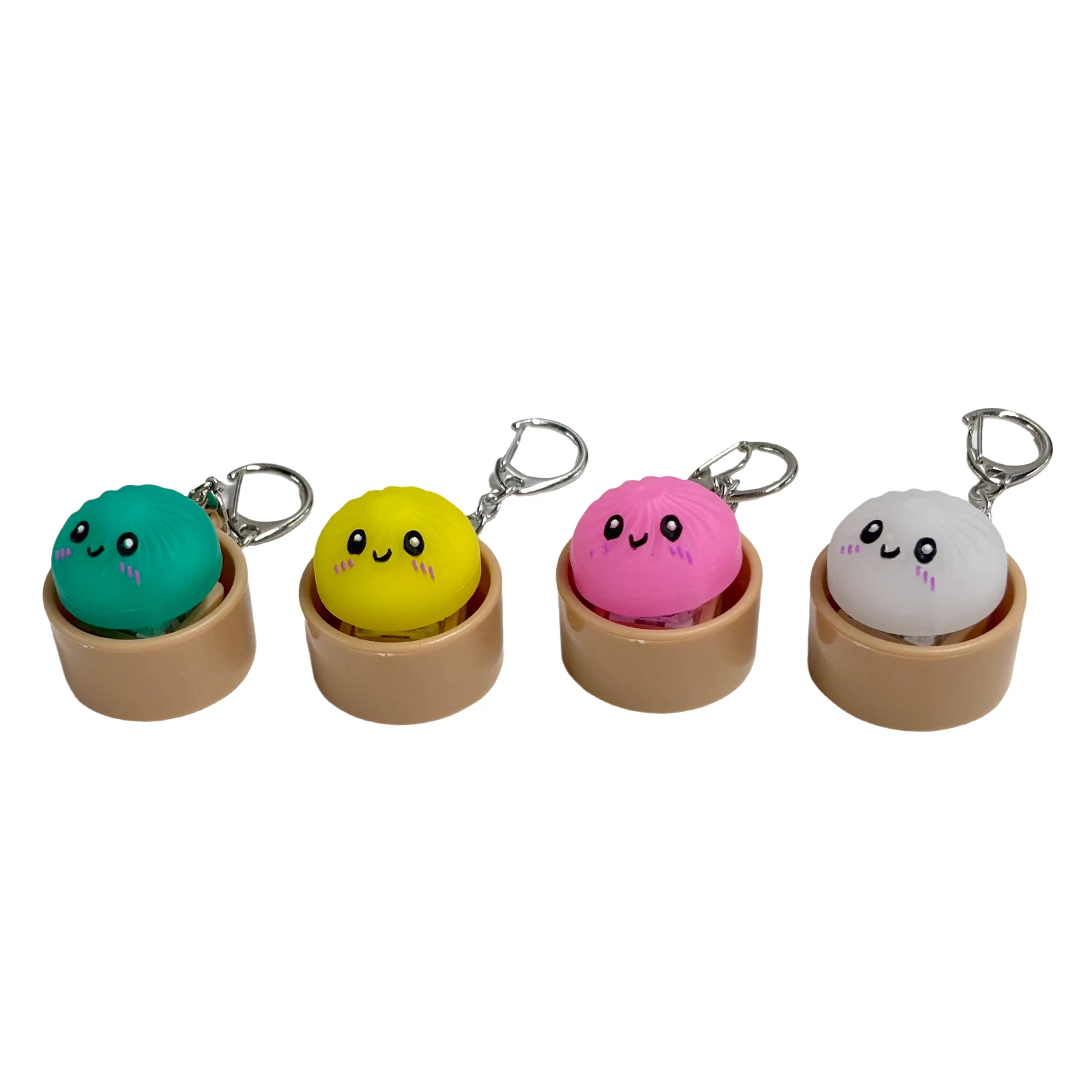 4-12 Stück Simulations-Knödel-Tastatur-Klicker Stressabbau-Spielzeug Niedliche Schlüsselanhänger Dekoration Geschenke Emotions-Fidget-Spielzeug Mini-Anhänger