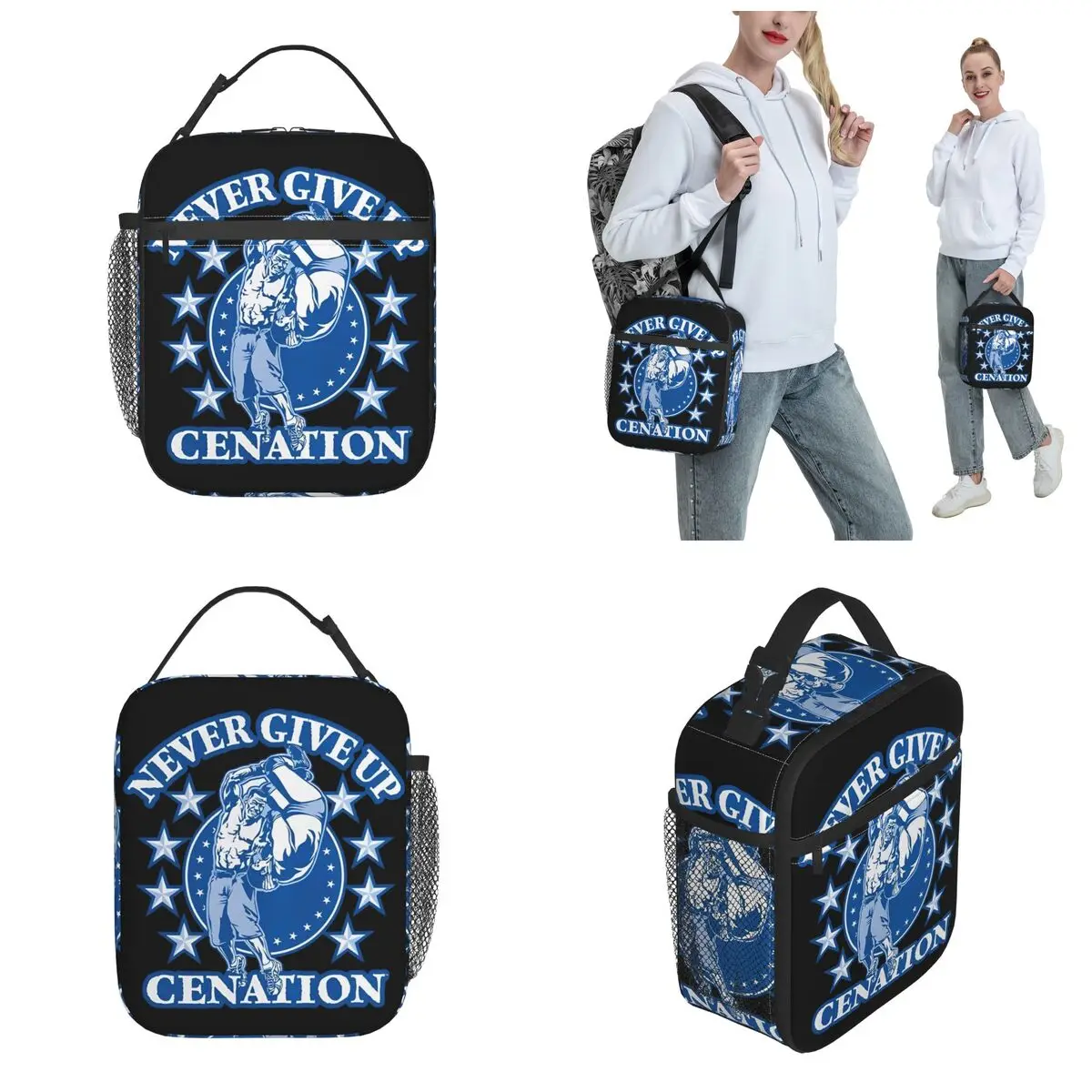 Insulated Lunch Bag John Cena Never Give Up Cenation Cool Wrestler Food Box Multifunction Cooler Thermal Lunch Box For Picnic