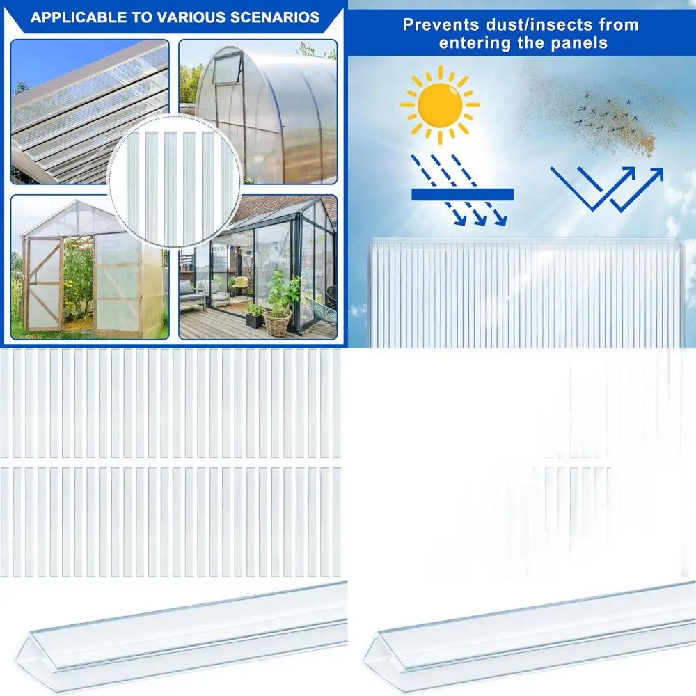

Polycarbonate Twin Wall Greenhouse Panels, 6mm/4mm Thickness, UV Protected, Dust & Rain Resistant, 2m Length
