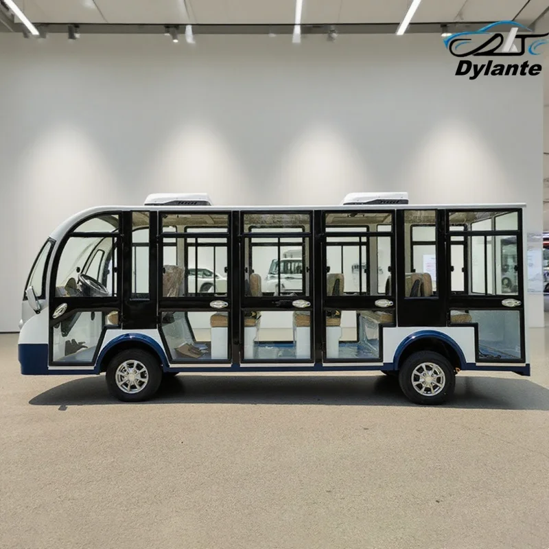 حافلة جولة تعمل بالطاقة الكهربائية، المصابيح الخلفية القانونية للشارع وميضات الطوارئ، حافلة سياحية كهربائية آمنة جديدة، حافلة لمشاهدة معالم المدينة