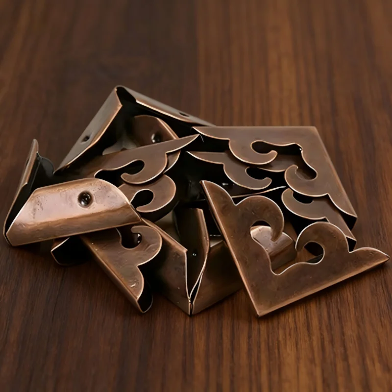 Beautiful 10Pcs Bronze color Metal Book Corner Trilateral Albums Menus Folders Box Corner Protectors For Decor27x27x6mm
