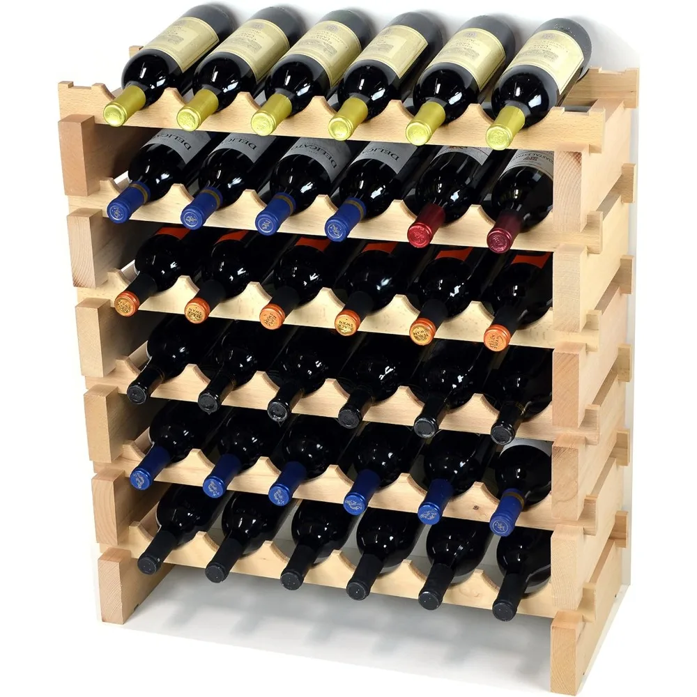 

Wine Rack Wood -36 Bottles Modular Hardwood Wine Racks (6 bottles x 6 shelves)