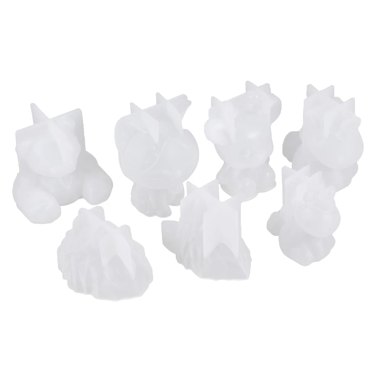 

7pcs DIY Epoxy Gel Mold Simple Silicone Epoxy Cake Decorating Tools Bakeware Cupcake Dessert Moulds (White)