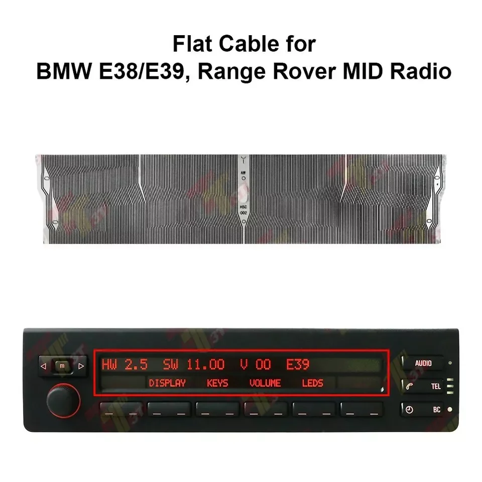 Плоский кабель из 2 штук для BMW E38 E39 X5, Range Rover L322 MID Radio