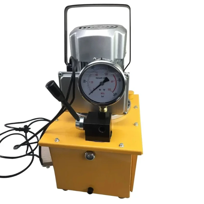 750W Electric Driven Hydraulic Pump Machine 2-70Mpa Jack Split Hydraulic Pump Single Acting Manual Valve 10000PSI 7L 1400 r/Min