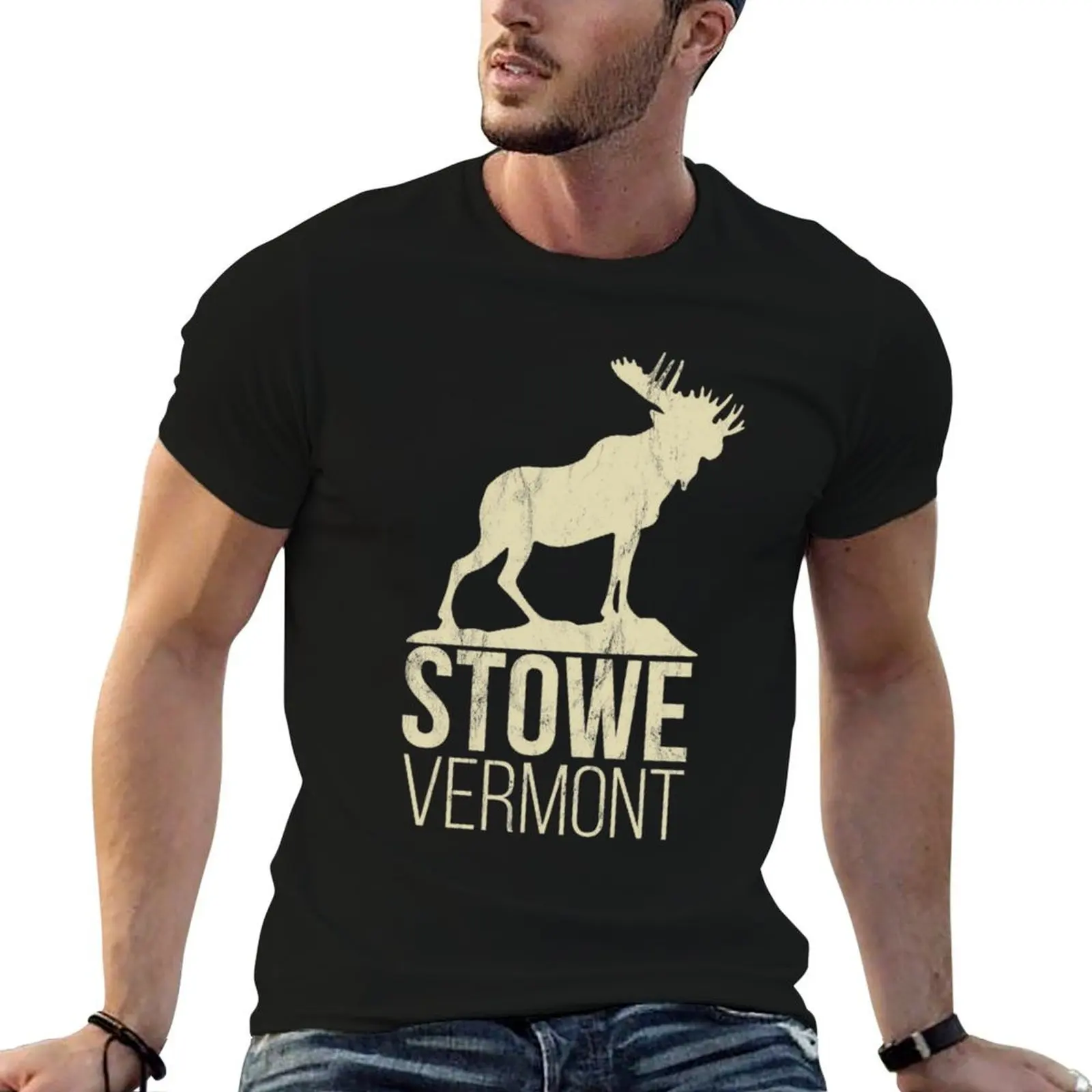 Stowe Vermont - Moose T-Shirt anime figures cute clothes mens t shirt