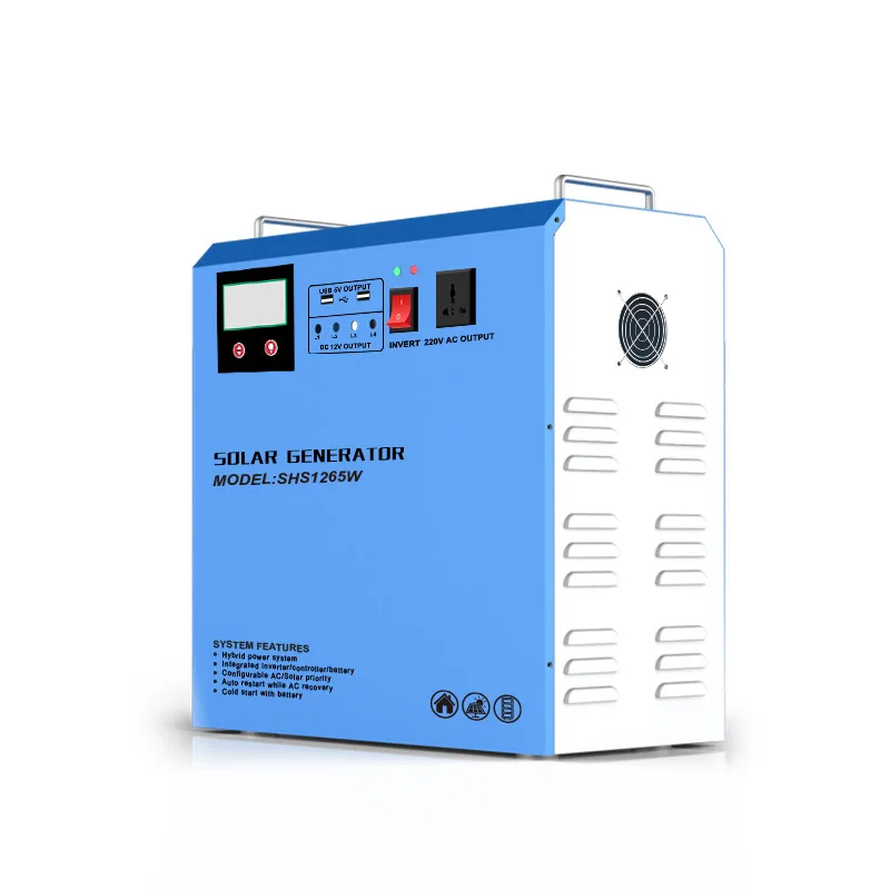 Portable Solar Generator Energy System Kit with Home Camping Laptop Fan TV Panel Charger