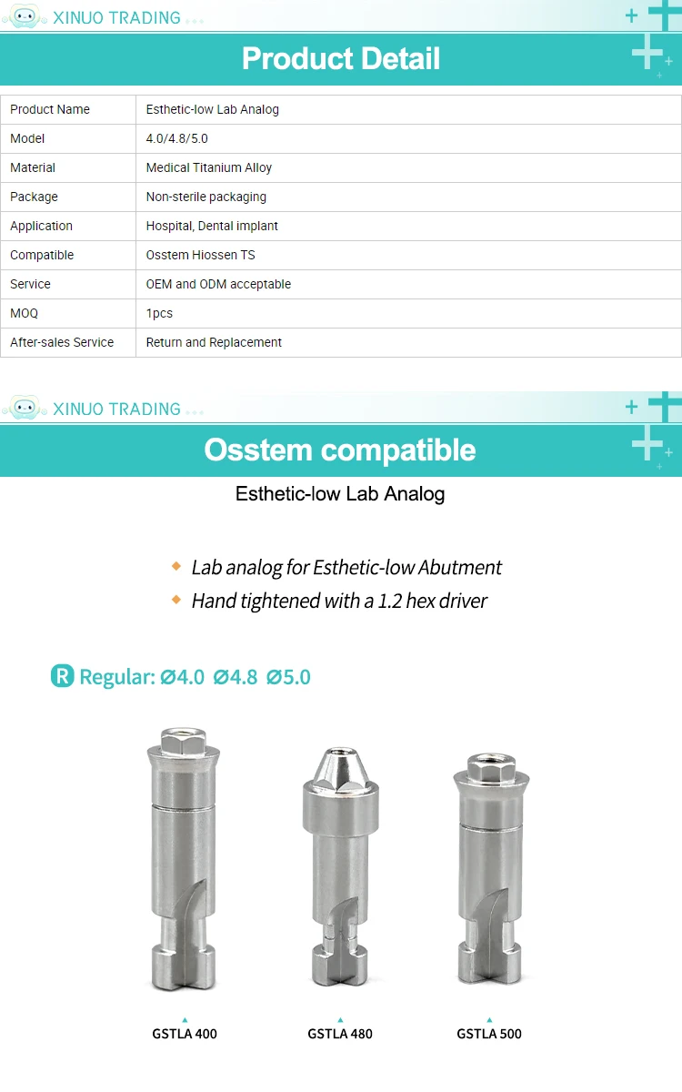 In Stock Osstem Multi Unit Analog & Esthetic-low Lab Analog for Implant System Custom OEM ODM Dental Lab Abutment Casting Post