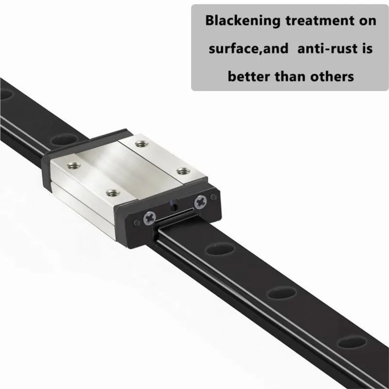 1Pcs MGN7 MGN9 MGN12 MGN15 Mini Linear Guideway 50-1000mm Black Oxidation Guide Rail with MGN Carriage Anti-Rust for CNC 3D Prin