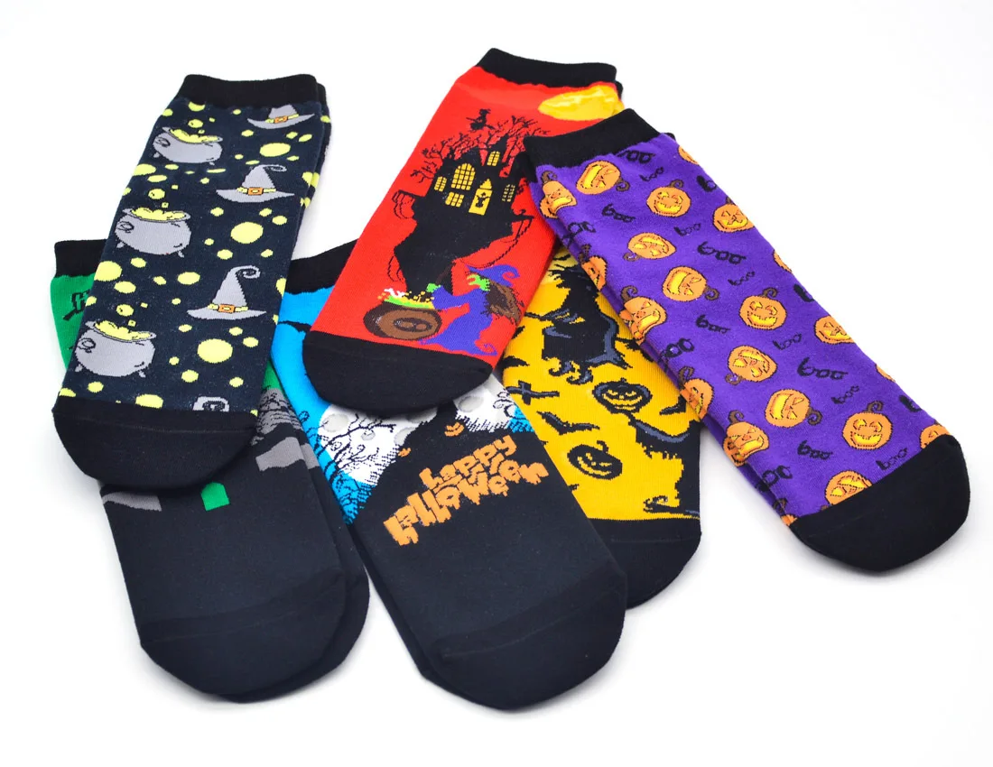 6 Styles Halloween Cartoon Owl Unisex Crew Socks Women Men Novelty Cotton Creative Halloween Party Socks Couple Gifts