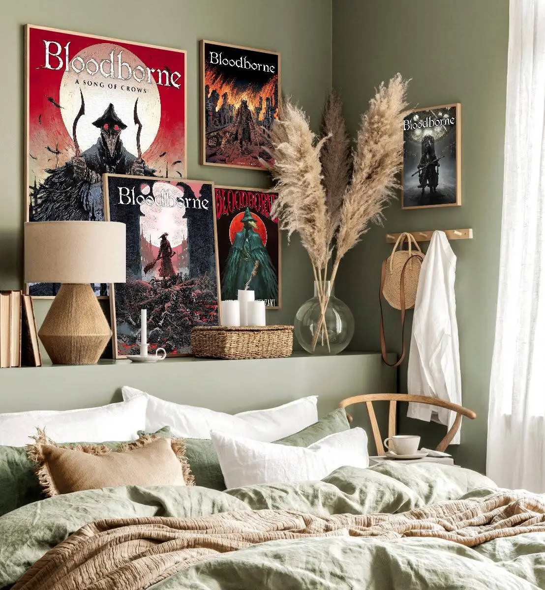 Bloodborne PS Video Game Self-adhesive Art Poster Retro Kraft Paper Sticker DIY Room Bar Cafe Stickers Wall Painting