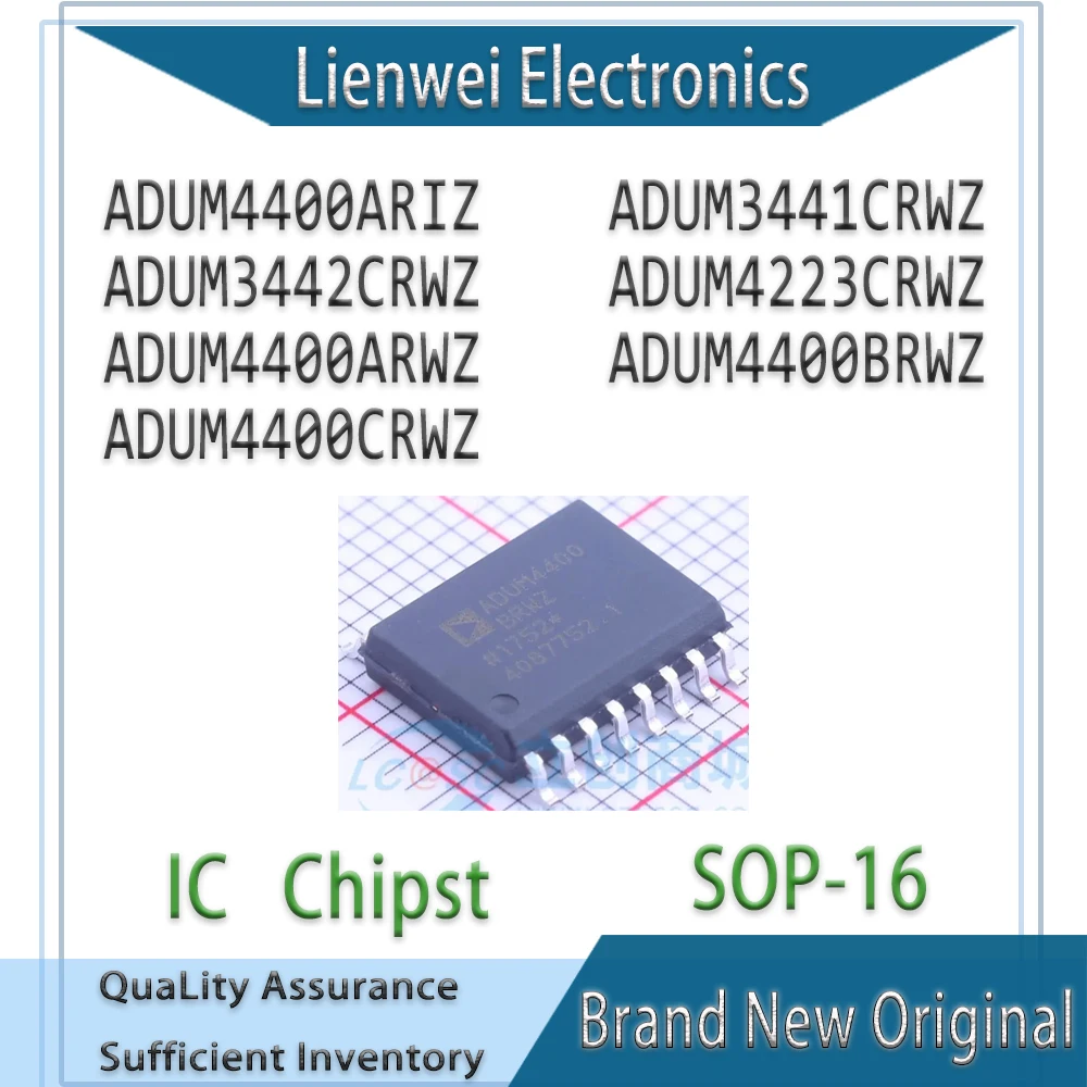 

100% New Original ADUM4400ARIZ ADUM3441CRWZ ADUM3442CRWZ ADUM4223CRWZ ADUM4400ARWZ ADUM4400BRWZ ADUM4400CRWZ IC Chipset SOP-16