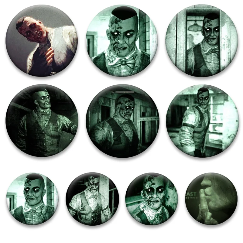 Round Brooch Eddie Gluskin,Waylon Park,Richard Trager,Chris Walker,Miles Upshur Figure Badge Horror Game Pins Jewelry Gift Decor