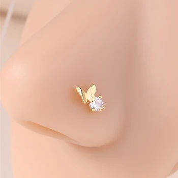 L자형 코 스터드 나비 디자인 반짝이 CZ 작은 골드 실버 컬러 코 피어싱, 여성용 귀여운 콧 구멍 쥬얼리, 1 개, 20G Best5 L자형 코 스터드 나비 디자인 반짝이 CZ 작은 골드 실버 컬러 코 피어싱, 여성용 귀여운 콧 구멍 쥬얼리, 1 개, 20G Best5