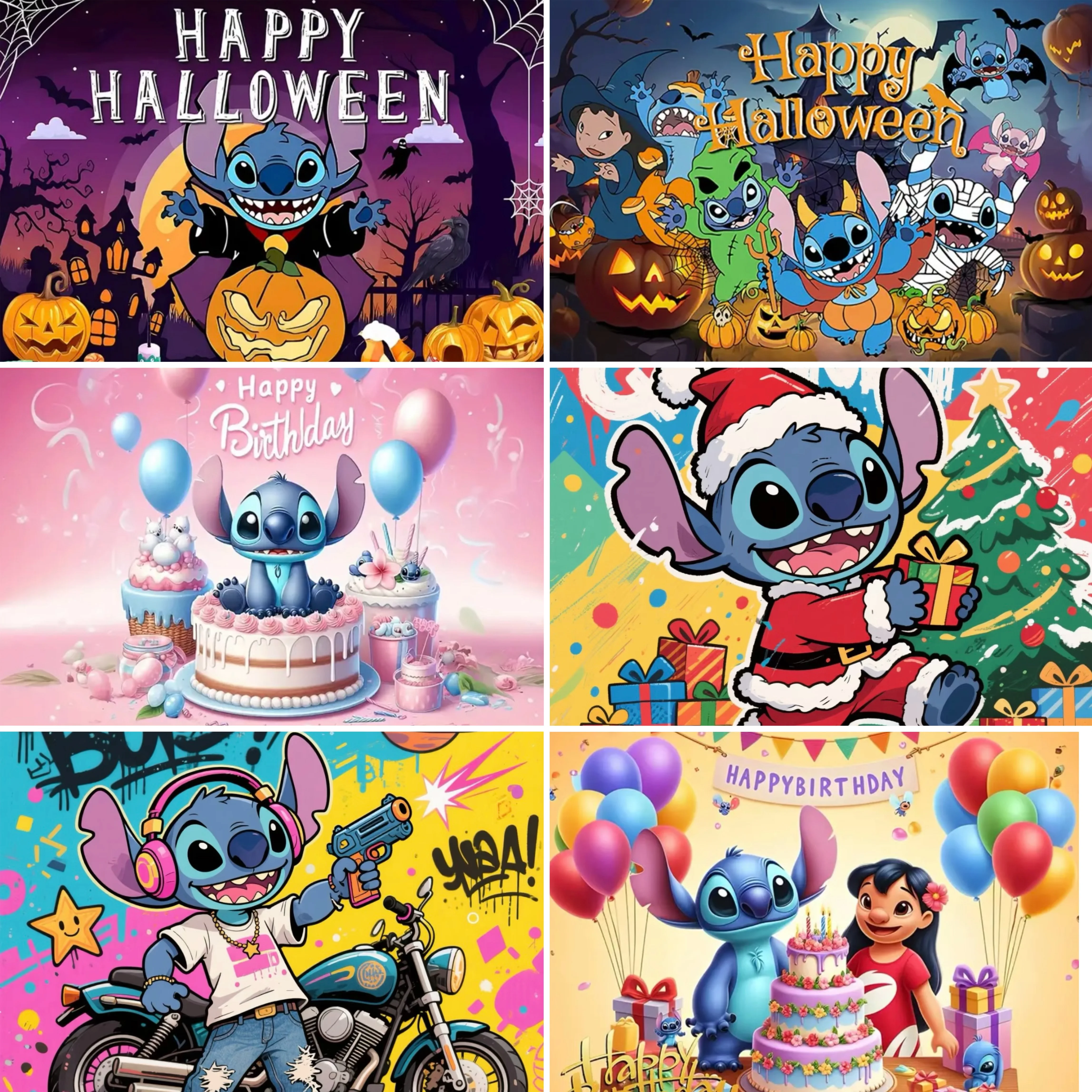 

Disney Lilo Stitch Party Decor Backdrop Halloween Christmas Stitch Scene Kids Birthday Party Decor Banner Party Supplies Gift