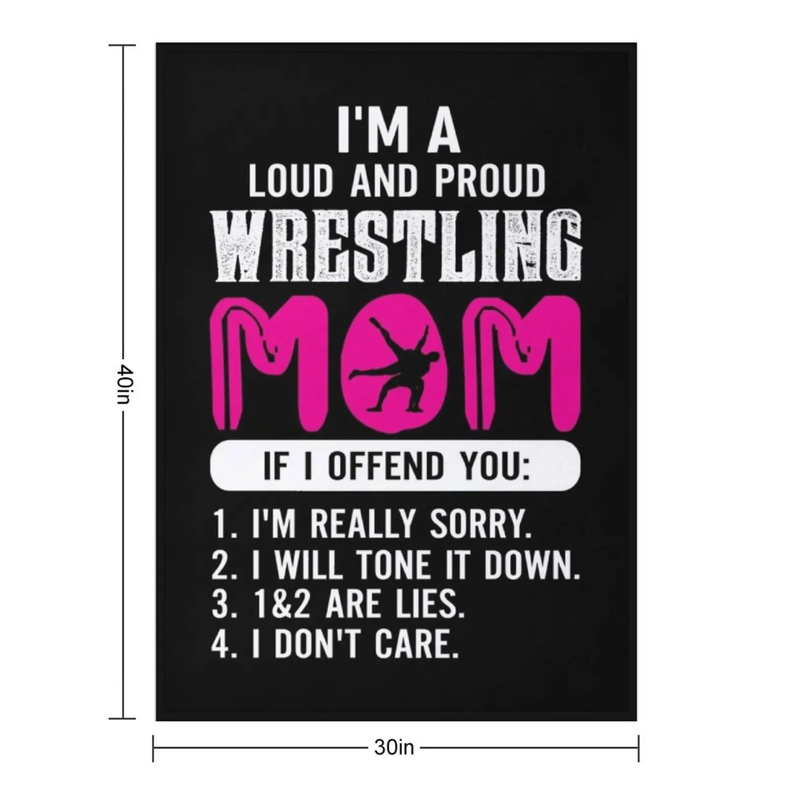 Loud And Proud Wrestling Mom Throw Blanket Flannel Fabric Plaid on the sofa Hairys Sofas Blankets